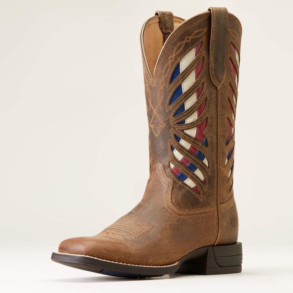 Ariat Heritage Longview Western Sz 10B Boots Brown Leather